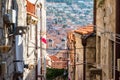 Street of Old Dubrovnik Town, Croatia Europe. Summertime