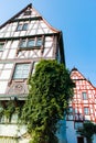 Street in old German town with traditional medieval timber framing houses Royalty Free Stock Photo