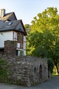 Street in old German town with traditional medieval timber framing houses Royalty Free Stock Photo