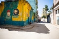 Street in Old Havana, Cuba with Che Guevara mural