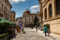 Street of old historic town Bucharest
