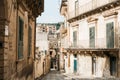 Street with old houses in modica Royalty Free Stock Photo