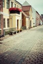 Street with old houses from royal town Ribe in Denmark Royalty Free Stock Photo