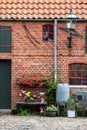 Street with old houses from royal town Ribe in Denmark Royalty Free Stock Photo