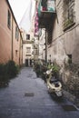 The street of the old Italian city Finalborgo Royalty Free Stock Photo