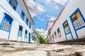 Street and old portuguese colonial houses in historic downtown i Royalty Free Stock Photo