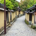 A street in the old samurai quarter in Kanazawa, Japan Royalty Free Stock Photo