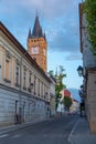 Street in the old town of Baia Mare, Romania Royalty Free Stock Photo