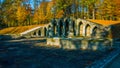 Street in old town : Beautiful autumn in the garden - northern Poland - with a tunnel in the middle of the mountains - with a corr Royalty Free Stock Photo