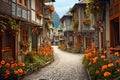 Street in the old town of Berchtesgaden, Germany