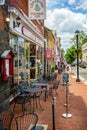 Street in old town, central Leesburg, Virginia, USA