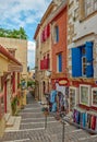 Street in old town Chania, Crete island, Greece Royalty Free Stock Photo