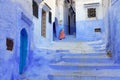 A street in Old town of Chefchaouen, Morocco