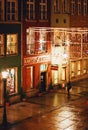 Street in the Old Town in Gdansk, Poland at night Royalty Free Stock Photo