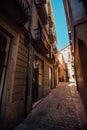 street in the Old town of Girona, Catalonia Royalty Free Stock Photo