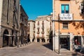 street in the Old town of Girona, Catalonia Royalty Free Stock Photo