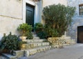 Street in the old town Mougins in France. Royalty Free Stock Photo