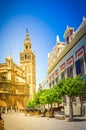 Atreet near cathedral, Seville, Spain Royalty Free Stock Photo