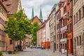 Street in the old town of Nuremberg Royalty Free Stock Photo