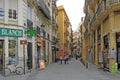 The street in old town of city Valencia