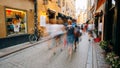 Street in the old town of Vasterlanggatan in Stockholm in Sweden in Europe Royalty Free Stock Photo