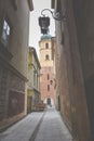 Street in the old town of Warsaw - capital city of Poland Royalty Free Stock Photo