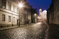 The street of the old town in Warsaw Royalty Free Stock Photo