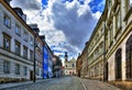 Street of the old town in Warsaw. Street Mostowa Royalty Free Stock Photo