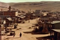 Street in the old town western country created by generative AI