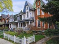 Street with old Victorian style houses Royalty Free Stock Photo