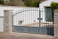 Street old vintage home grey ancient metal retro house gate