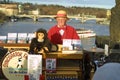 Street organ grinder on Charles Bridge. Prague