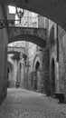 Street of Orvieto in black and white Royalty Free Stock Photo