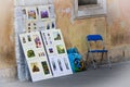 Street painter in Rome  with chair Royalty Free Stock Photo