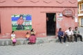 Street with painting at San Juan la laguna