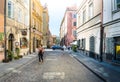 Street panorama in Warsaw, Poland, Europe.