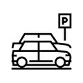 street parking line icon vector illustration