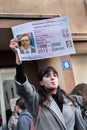 Demonstrations of Students in Serbia, elder man came to support.