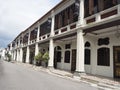 Penang street with restored shophouses Royalty Free Stock Photo