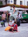 Street performance. magic performance