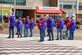 Street performance of musical group De Muggenblazers