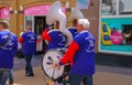 Street performance of musical group De Muggenblazers