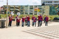 Street performance of musical group De Muggenblazers