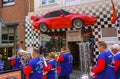 Street performance of musical group De Muggenblazers