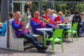 Street performance of musical group De Muggenblazers