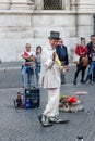 Street performance with the participation of comedian and ordinary people in Piazza Navona in Rome. Italy