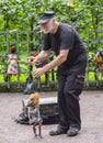 Street performer with his puppets.