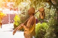 Street performer-meme depicts a wandering poor man, Costa Adeje, Tenerife, Spain