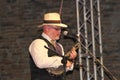 Street performer plays Banjo