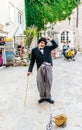 Street performers in the image of Charlie Chaplin in the streets of Budva.